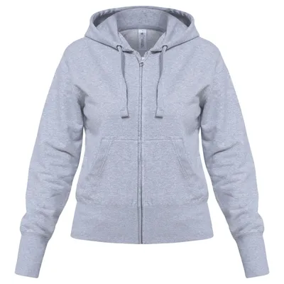 Толстовка женская Hooded Full Zip серый меланж