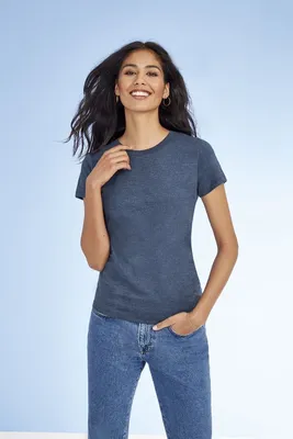 Футболка женская Imperial Fit Women, черный меланж — фото 4
