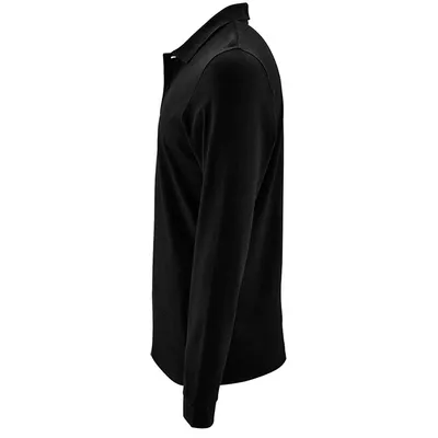 Рубашка поло мужская с длинным рукавом Perfect LSL Men, черная — фото 3