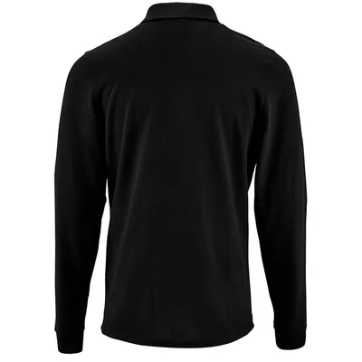 Рубашка поло мужская с длинным рукавом Perfect LSL Men, черная — фото 2