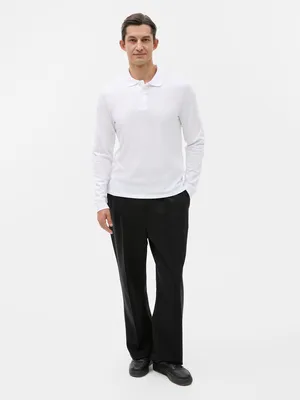 Рубашка поло мужская с длинным рукавом Perfect LSL Men, белая — фото 8