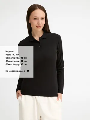 Рубашка поло женская с длинным рукавом Perfect LSL Women, черная — фото 4