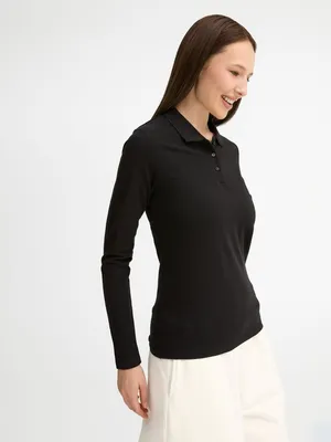 Рубашка поло женская с длинным рукавом Perfect LSL Women, черная — фото 5
