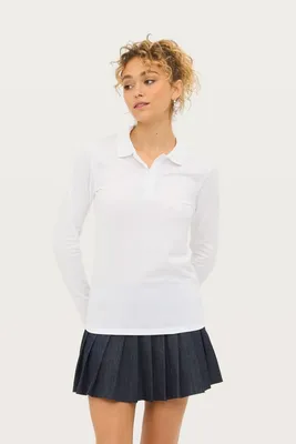 Рубашка поло женская с длинным рукавом Perfect LSL Women, ярко-синяя — фото 4