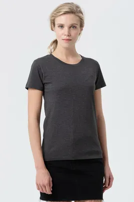 Футболка женская Regent Fit Women, черный меланж — фото 4