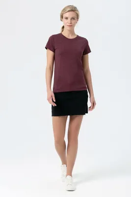 Футболка женская Regent Fit Women, бордовый меланж — фото 7