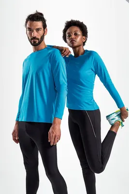 Футболка с длинным рукавом Sporty LSL Men, ярко-бирюзовая — фото 5