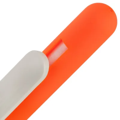 Ручка шариковая Swiper Soft Touch, неоново-оранжевая с белым — фото 3