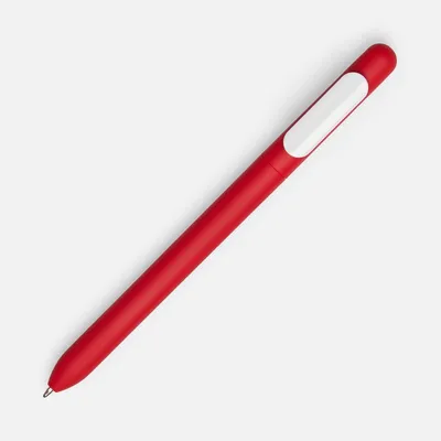 Ручка шариковая Swiper Soft Touch, красная с белым — фото 2