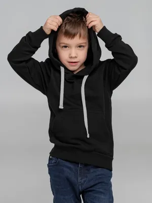Толстовка с капюшоном детская Kirenga Kids, черная — фото 9