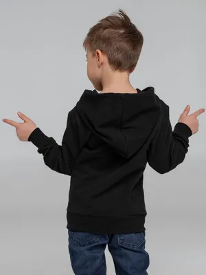 Толстовка с капюшоном детская Kirenga Kids, черная — фото 11