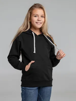 Толстовка с капюшоном детская Kirenga Kids, черная — фото 6