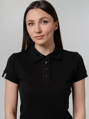 Рубашка поло женская Virma Premium Lady, черная — фото 10