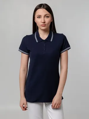 Рубашка поло женская Virma Stripes Lady, темно-синяя — фото 6