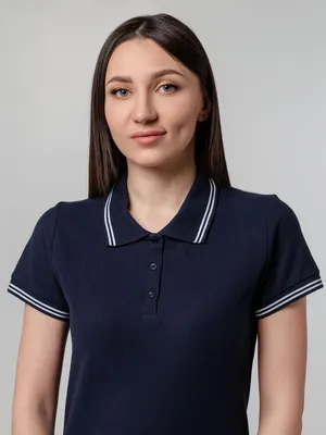 Рубашка поло женская Virma Stripes Lady, темно-синяя — фото 8