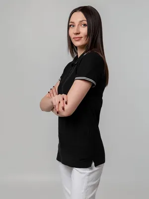 Рубашка поло женская Virma Stripes Lady, черная — фото 7