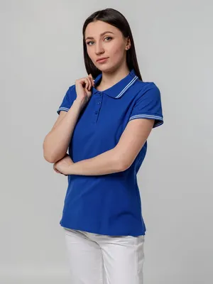Рубашка поло женская Virma Stripes Lady, ярко-синяя — фото 6