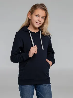Толстовка с капюшоном детская Kirenga Kids, темно-синяя — фото 9