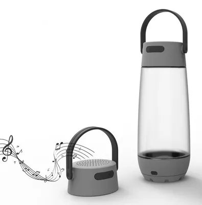 Бутылка для воды Torsta Light с колонкой и светильником, серая — фото 9