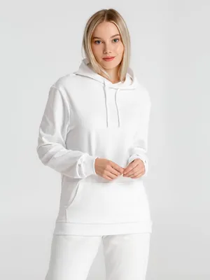 Толстовка с капюшоном унисекс Hoodie, белая — фото 10