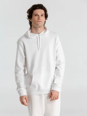 Толстовка с капюшоном унисекс Hoodie, белая — фото 6