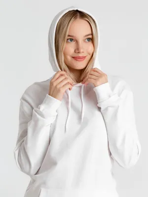 Толстовка с капюшоном унисекс Hoodie, белая — фото 11