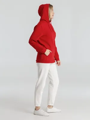 Толстовка с капюшоном унисекс Hoodie, красная — фото 14
