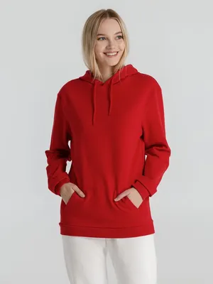 Толстовка с капюшоном унисекс Hoodie, красная — фото 11