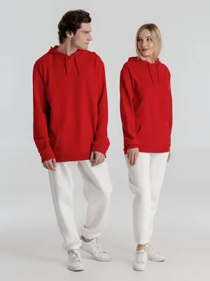 Толстовка с капюшоном унисекс Hoodie, красная — фото 16
