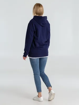 Толстовка с капюшоном унисекс Hoodie, темно-синяя — фото 10