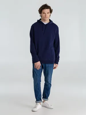 Толстовка с капюшоном унисекс Hoodie, темно-синяя — фото 13