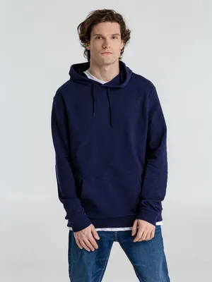 Толстовка с капюшоном унисекс Hoodie, темно-синяя — фото 11