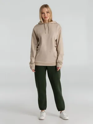Толстовка с капюшоном унисекс Hoodie, бежевая — фото 11