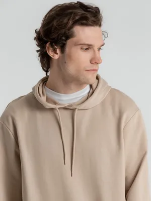 Толстовка с капюшоном унисекс Hoodie, бежевая — фото 6