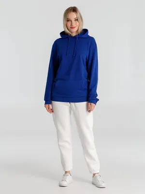 Толстовка с капюшоном унисекс Hoodie, ярко-синяя — фото 8