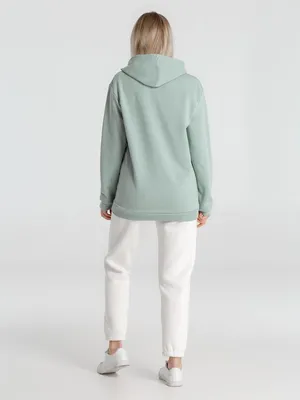 Толстовка с капюшоном унисекс Hoodie, серо-зеленая — фото 8
