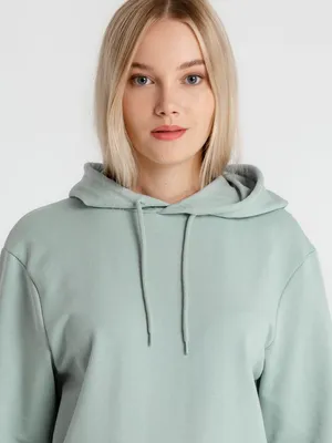 Толстовка с капюшоном унисекс Hoodie, серо-зеленая — фото 6