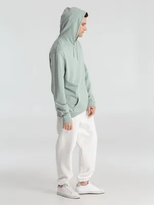 Толстовка с капюшоном унисекс Hoodie, серо-зеленая — фото 11