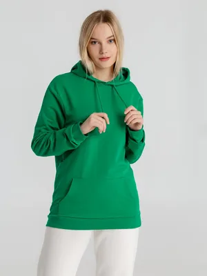 Толстовка с капюшоном унисекс Hoodie, зеленая — фото 6