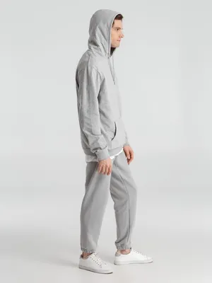 Толстовка с капюшоном унисекс Hoodie, серый меланж — фото 10