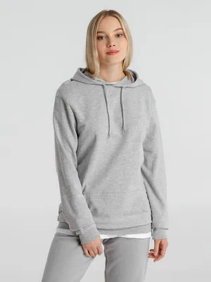 Толстовка с капюшоном унисекс Hoodie, серый меланж — фото 11