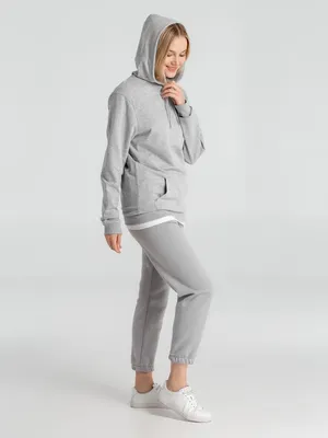 Толстовка с капюшоном унисекс Hoodie, серый меланж — фото 15