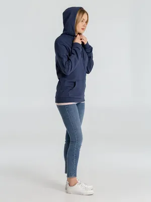 Толстовка с капюшоном унисекс Hoodie, синий меланж — фото 9
