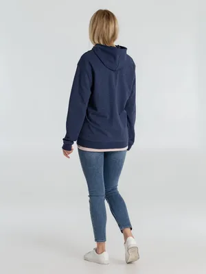 Толстовка с капюшоном унисекс Hoodie, синий меланж — фото 10