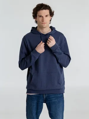 Толстовка с капюшоном унисекс Hoodie, синий меланж — фото 11