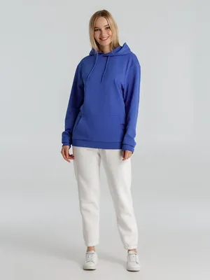 Толстовка с капюшоном унисекс Hoodie, ярко-синий меланж — фото 8