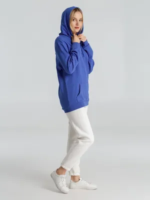 Толстовка с капюшоном унисекс Hoodie, ярко-синий меланж — фото 9