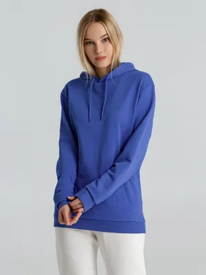Толстовка с капюшоном унисекс Hoodie, ярко-синий меланж — фото 6