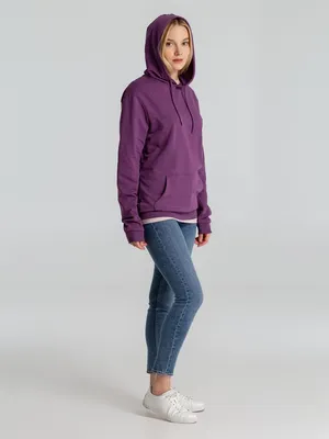 Толстовка с капюшоном унисекс Hoodie, фиолетовый меланж — фото 9