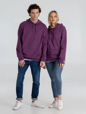 Толстовка с капюшоном унисекс Hoodie, фиолетовый меланж — фото 16